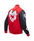 Фото #3 товара Men's Snoopy Red Peanuts Cotton Heart Full-Zip Varsity Jacket