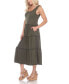 ფოტო #3 პროდუქტის Women's Scoop Neck Tiered Midi Dress