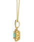 Mint Julep Quartz (2-1/6 ct. t.w.) & Diamond (3/8 ct. t.w.) Halo Pendant Necklace in 14k Gold, 18" + 2" extender