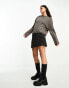 Weekday Fiona chunky knit jumper in mole melange