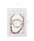 ფოტო #6 პროდუქტის Multi Color Quartz Bridesmaid Stone and Beaded Stretch Bracelet Set