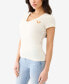 Фото #3 товара Women's Short Sleeve Horseshoe V-Neck T-shirt