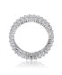 Sterling Silver White Gold Plated Clear Round and Marquise Cubic Zirconia Eternity Ring