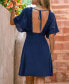 ფოტო #3 პროდუქტის Women's Ruffled V-Neck Mini Beach Dress