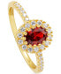 Cubic Zirconia Oval Halo Ring in 18k Gold-Plated Sterling Silver, Created for Macy's