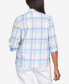 Фото #2 товара Petite Classic Pastels Cool Plaid Button Down Top