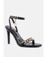 Women's Mooning Metal Chain Strap Stiletto Sandals