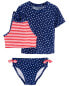 Фото #6 товара Купальник для девочек Carter's Toddler 3-Piece Rashguard Swimsuit Set