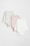 Фото #1 товара 3-pack Long-sleeved Cotton Bodysuits