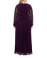 ფოტო #2 პროდუქტის Plus Size Beaded Appliqué V-Neck Gown