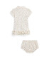 ფოტო #3 პროდუქტის Baby Girls Floral Soft Cotton Polo Dress