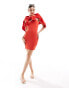 Фото #4 товара New Look contrast trim mini dress in red