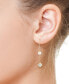 ფოტო #3 პროდუქტის EFFY® Freshwater Pearl & Mother-of-Pearl Clover Linear Drop Earrings in 14k Gold