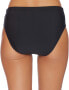Athena Women's 177884 Plus Size Solids Mid Waist Bikini Bottom BLACK Size XS
