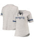 ფოტო #2 პროდუქტის Women's Heathered Gray New England Patriots Plus Size Lace-Up V-Neck T-shirt