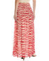 Ganni Printed Light Georgette Smock Maxi Skirt Women's Red 40