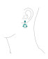 ფოტო #4 პროდუქტის Elegant Statement Natural Gemstone Teal Green Blue Apatite & Brazil Amazonite Medallion of Floral Petals Flower Drop Earrings Rhodium Plated Brass