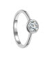 Фото #7 товара RA White Gold Plated with Cubic ZIrconia Modern Bezel Promise Engagement Ring