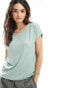 Фото #2 товара ONLY short sleeve crew neck top in sage green