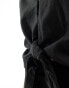 New Look linen look tie front shirt in black Черный, 38 - фото #2