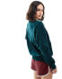 Фото #4 товара Superdry Velour graphic boxy crew sweatshirt in furnace green