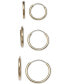ფოტო #1 პროდუქტის 3-Pc. Set Small Endless Hoop Earrings in 18k Gold-Plated Sterling Silver, Created for Macy's