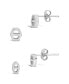 ფოტო #2 პროდუქტის Women's Geometric Anchor Chain Link Silver Plated Stud Earrings Set of 2