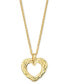 ფოტო #1 პროდუქტის Textured Open Heart 18" Pendant Necklace in 10k Gold