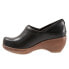 Фото #4 товара Softwalk Minna S2253-001 Womens Black Leather Hook & Loop Clog Flats Shoes