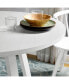 Edo Contemporary Round Dining Table, Trestle Base, White Finish