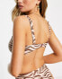 Фото #4 товара Ivory Rose Fuller Bust crop balconette bikini top in zebra print