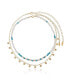 Фото #1 товара Morocco Turquoise Beaded 18k Gold Plated Necklace Set