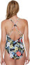 Фото #2 товара Jessica Simpson Standard V Neck One Piece Swimsuit Bathing Suit Multi Size M