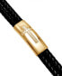 Фото #6 товара Men's Double Strand Leather Cross Bracelet in Stainless Steel