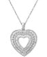 ფოტო #1 პროდუქტის Diamond Heart 18" Pendant Necklace (1 ct. t.w.) in Sterling Silver