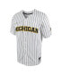 Men's White, Navy Michigan Wolverines Pinstripe Replica Full-Button Baseball Jersey