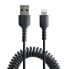 Фото #3 товара StarTech.com 1m (3ft) USB to Lightning Cable - MFi Certified - Coiled iPhone Charger Cable - Black - Durable TPE Jacket Aramid Fiber - Heavy Duty Coil Lightning Cable - 1 m - Lightning - USB A - Male - Male - Black