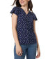 ფოტო #1 პროდუქტის Women's Printed Moss Crepe Bell-Short-Sleeve Top
