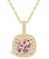 Фото #1 товара Macy's morganite (2 Ct. T.W.) and Diamond (1/4 Ct. T.W.) Halo Pendant Necklace in 14K Yellow Gold