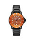 Фото #1 товара Men's Cali Diver Ionic Plated Black Stainless Steel Watch 40MM