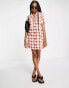 Lola May Tall blazer mini dress in red check