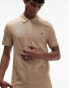 Lacoste slim fit logo pique polo in beige