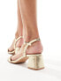 Фото #5 товара Glamorous Wide Fit low block heeled sandals in gold