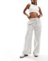 Фото #2 товара ONLY pull on trouser with contrast panel in pale grey