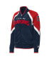 Women's Navy Cleveland Guardians Touchdown Raglan Full-Zip Track Jacket