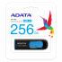 ADATA UV128 - 256 GB - USB Type-A - 3.2 Gen 1 (3.1 Gen 1) - 100 MB/s - Capless - Black - Blue