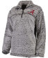 Women's Gray Alabama Crimson Tide Sherpa Super Soft Quarter-Zip Pullover Jacket