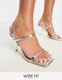 Фото #1 товара Simmi London Wide Fit Tamsyn angular heeled sandals in silver