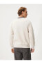 Фото #3 товара Толстовка мужская Koton Basic Sweatshirt Polo Yaka Etiket Baskı Detaylı Ribanalı