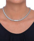 Фото #2 товара Macy's diamond Mesh Collar Necklace in 14k Gold and Sterling Silver (1/4 ct. t.w.)